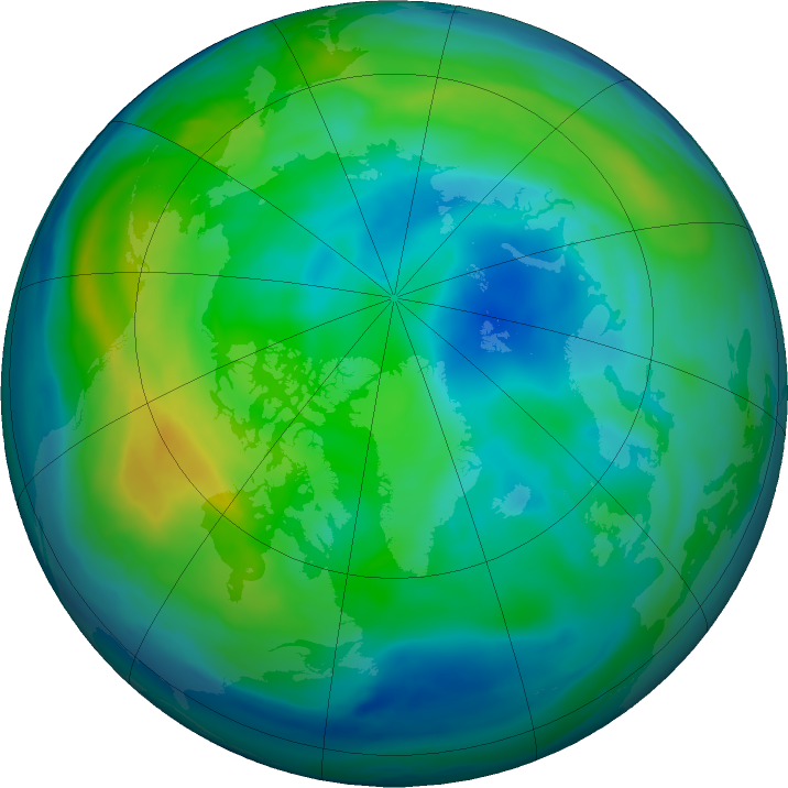Arctic ozone map for 14 November 2020